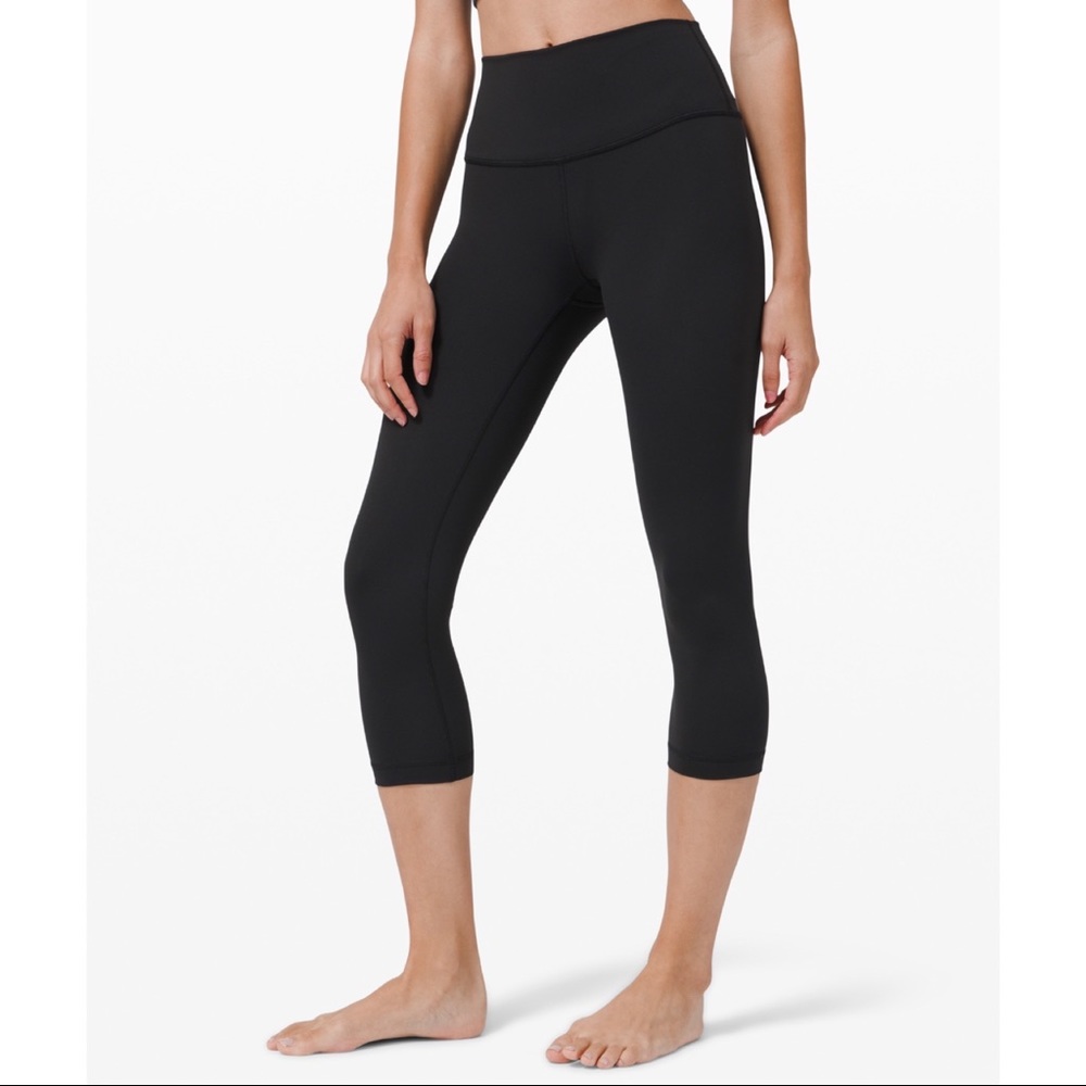 Lululemon Black Wunder Under Crop Pants 21” Luon